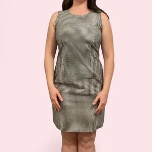 Vintage LL Bean Black and White Gingham Midi Dress